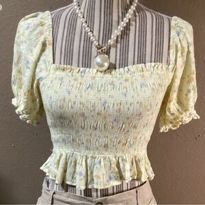 Beautiful COP Floral Smocked Top